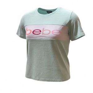 bebe Mint Logo Colorblock Tee NWT